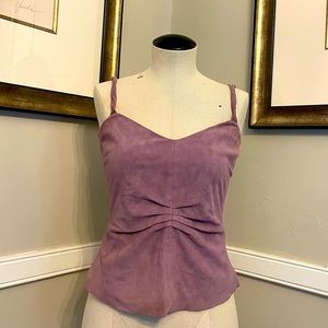 Armani Collection suede leather bustier cami top